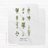 Green Thumb Mom Blanket –Plant Lover  Personalized Cozy Snuggle Throw with Custom Name
