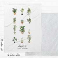 Green Thumb Mom Blanket –Plant Lover  Personalized Cozy Snuggle Throw with Custom Name