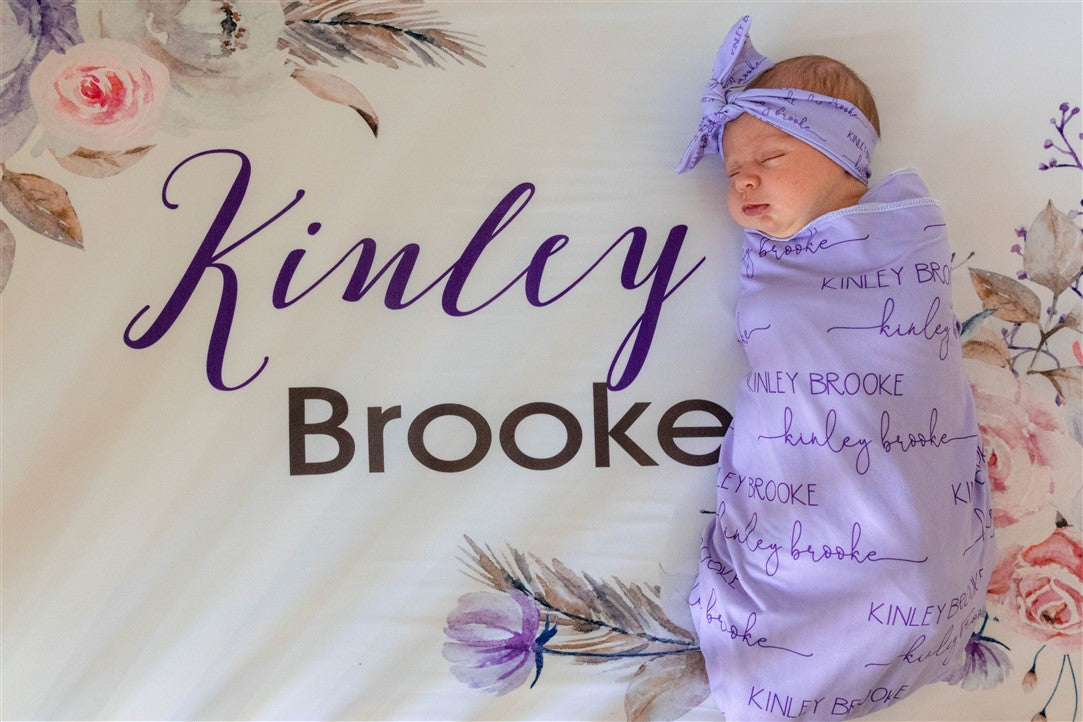 Crystal Jean Lavendar  Personalized Custom Crib Sheet