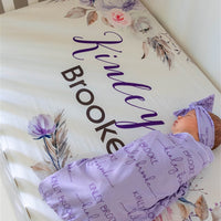 Crystal Jean Lavendar  Personalized Custom Crib Sheet