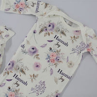 Crystal Jean Floral Knotted Baby Gown