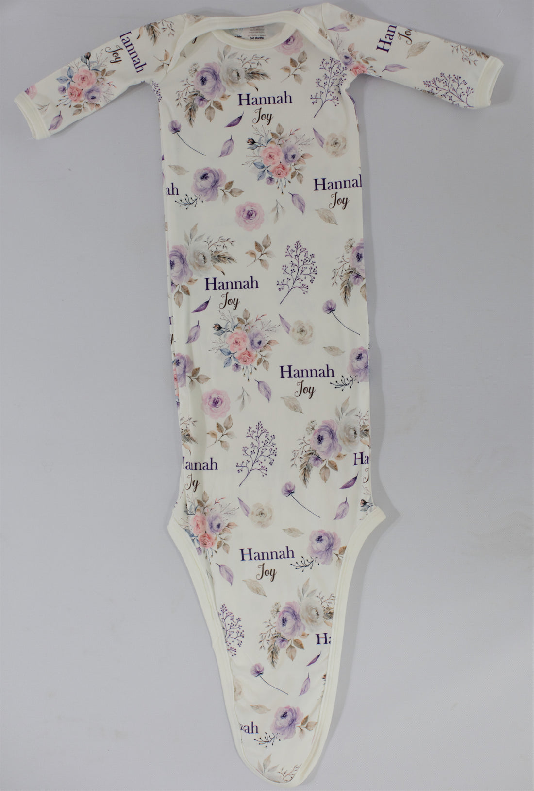 Crystal Jean Floral Knotted Baby Gown