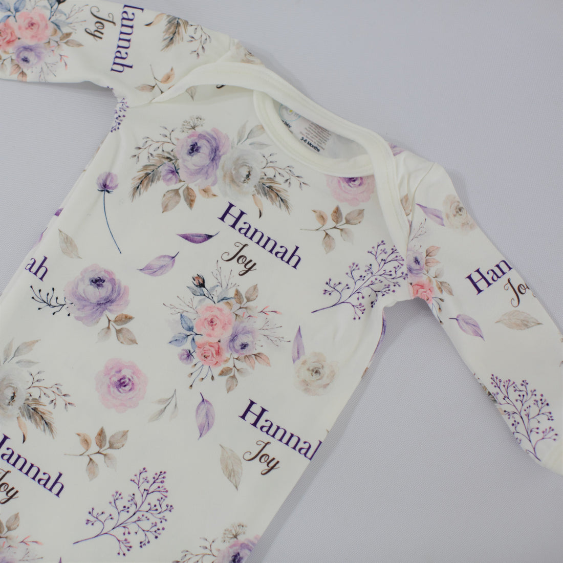 Crystal Jean Floral Knotted Baby Gown