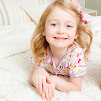 Amelia's Pink Floral Pajamas - Short or Long Sleeve (3 months to kids 14)
