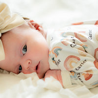 Rainbow Neutral Knotted Baby Gown