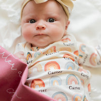 Rainbow Neutral Knotted Baby Gown