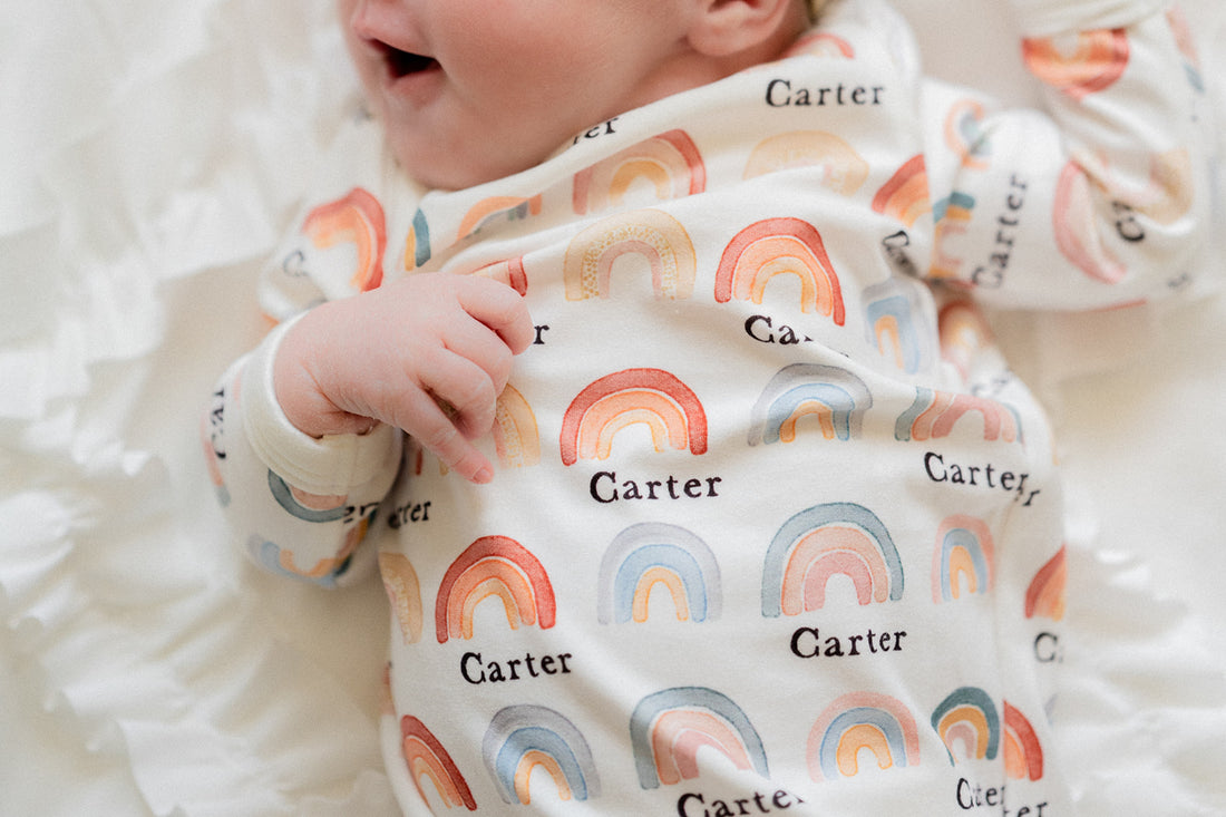 Rainbow Neutral Knotted Baby Gown