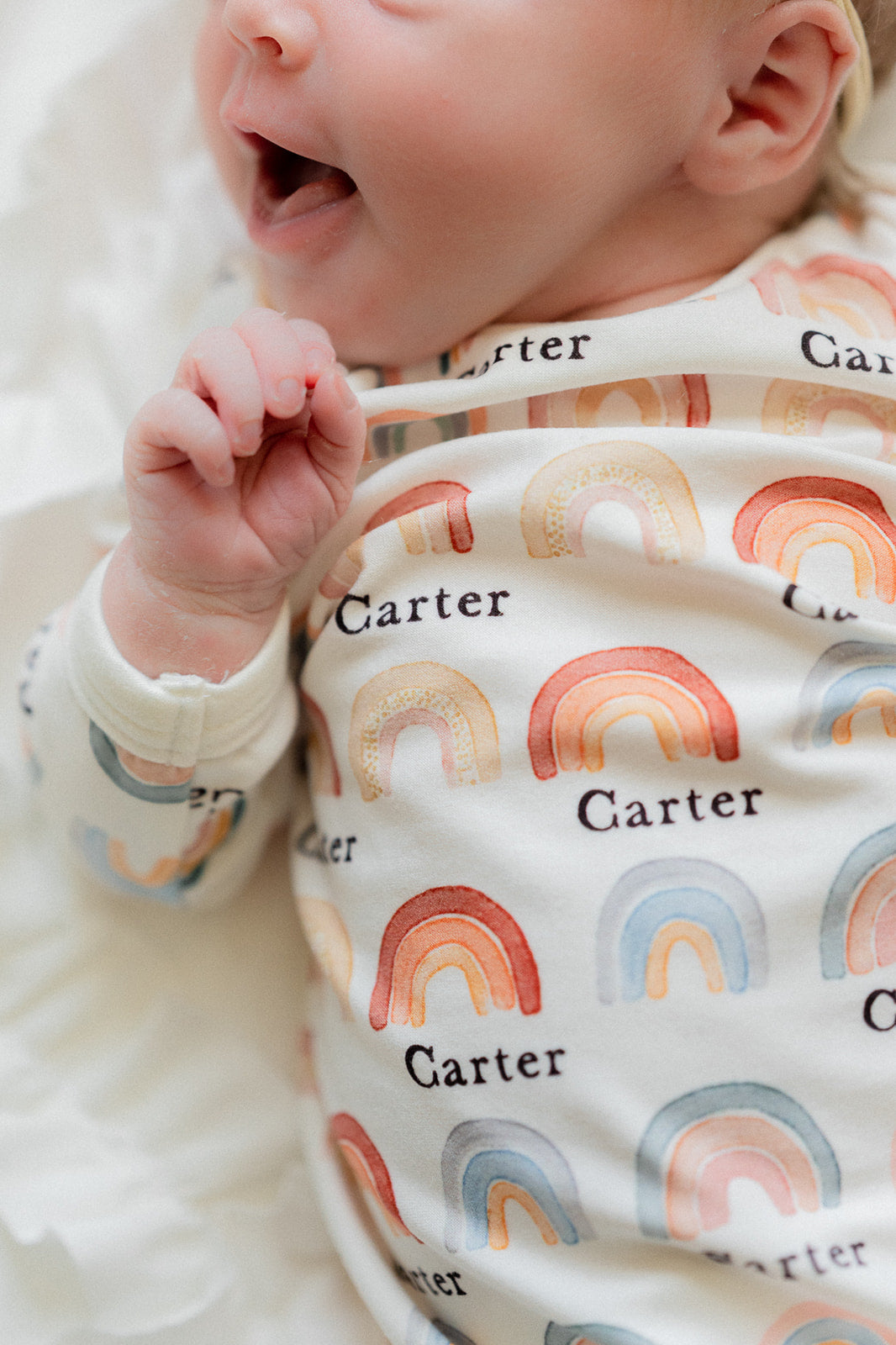 Rainbow Neutral Knotted Baby Gown