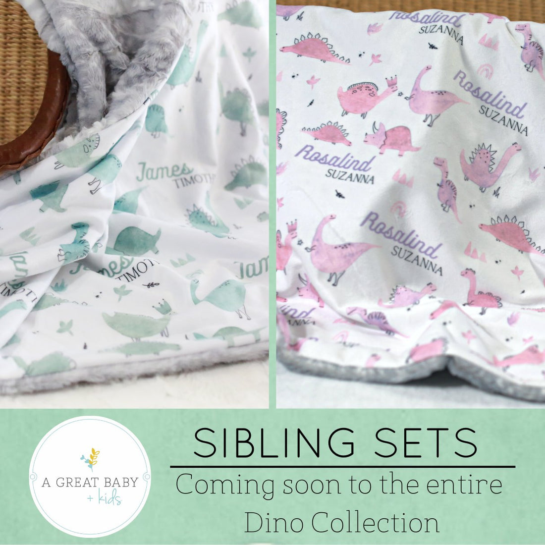 Pink Dino Baby Deluxe Blanket