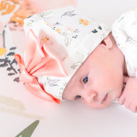 Stretchy Swaddle Blanket – Personalized Floral Baby Name Blanket, Soft Polyester Jersey