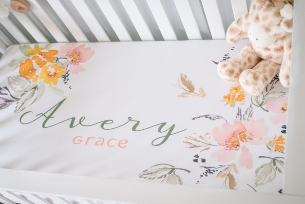 Sidney Alexandra Personalized Custom  Crib Sheet