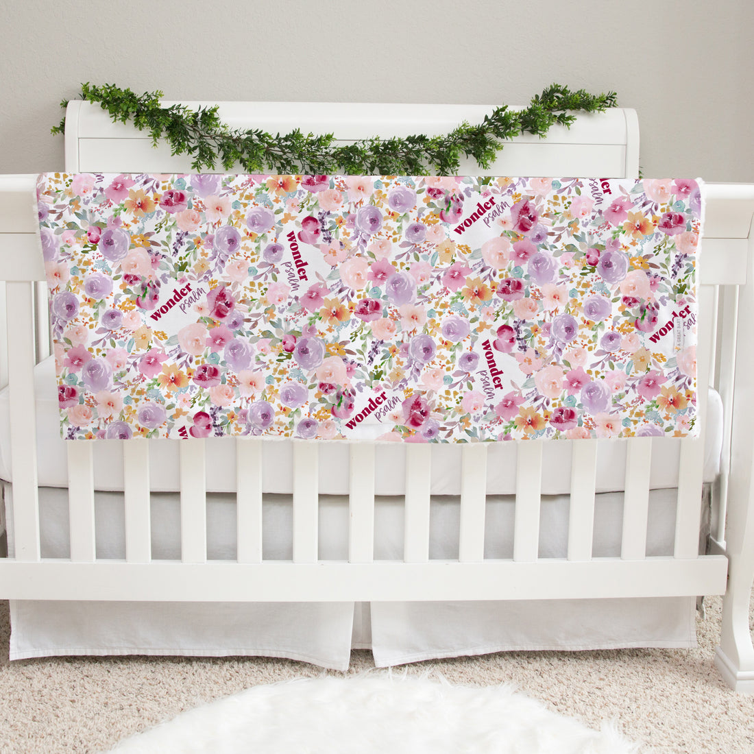 Amelia's Pink Floral Baby Deluxe Blanket
