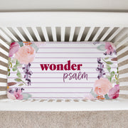 Amelia Pink Floral Personalized Custom Crib Sheet