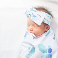 personalized baby girl blueberry headband