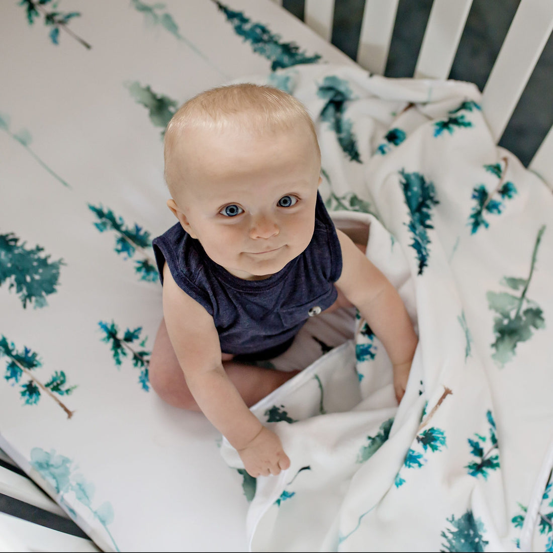 Camper and Pine Tree Baby Blanket A Great Baby Swaddle Blanket Personalized Gift