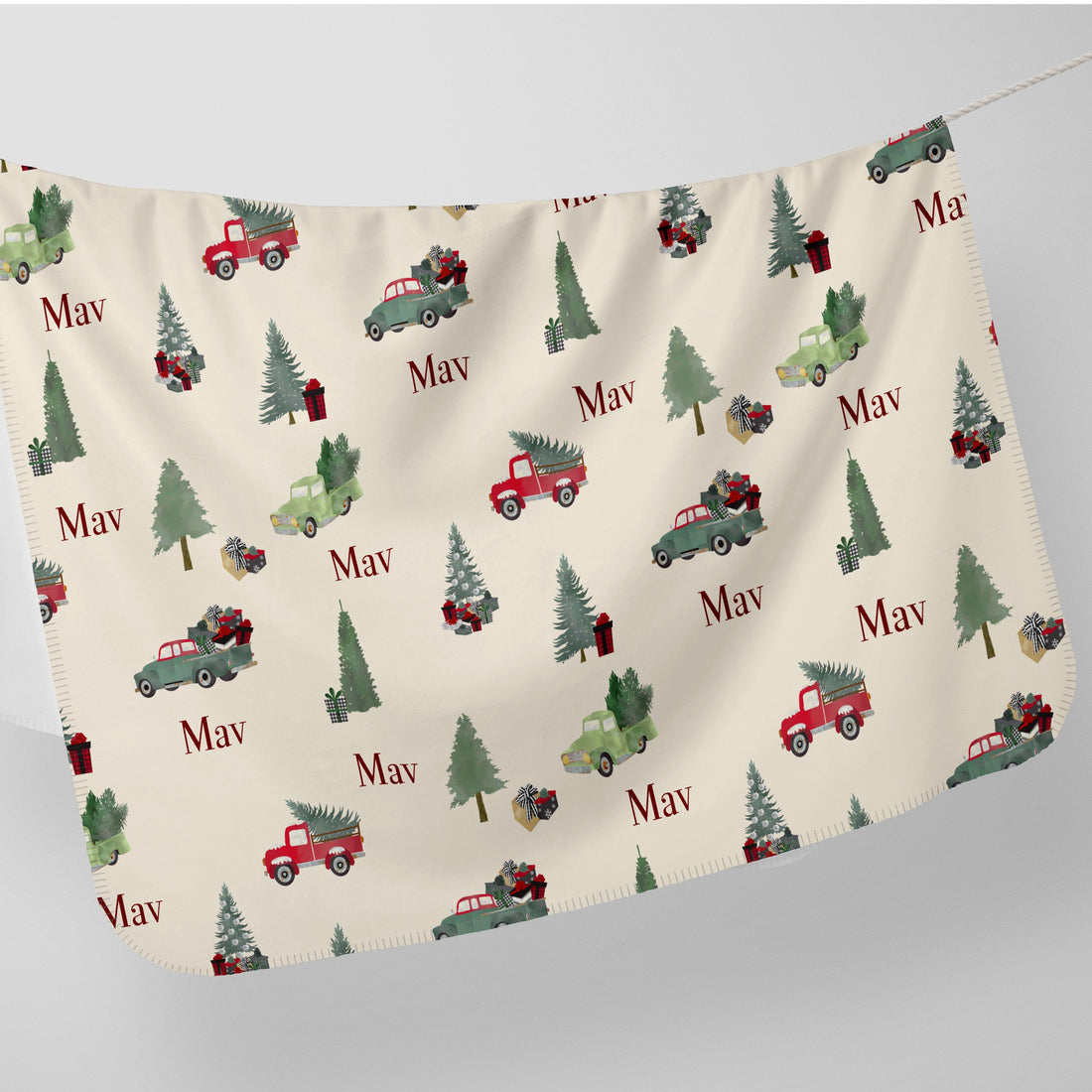 Christmas Trucks Stretchy Swaddle