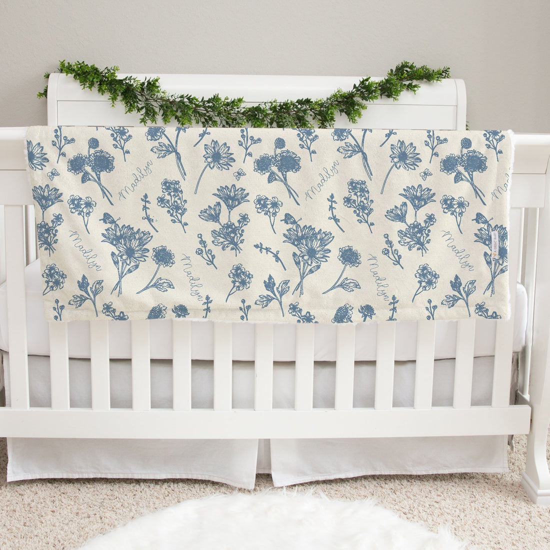 Colleen Floral Blue Baby Deluxe Blanket