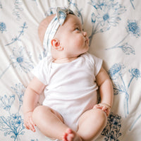 Colleen Floral Blue Stretchy Swaddle