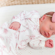 Colleen Mauve Floral Knotted Baby Gown