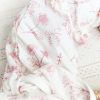 Colleen Mauve Floral Knotted Baby Gown