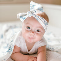 Colleen Blue Floral Knotted Baby Gown