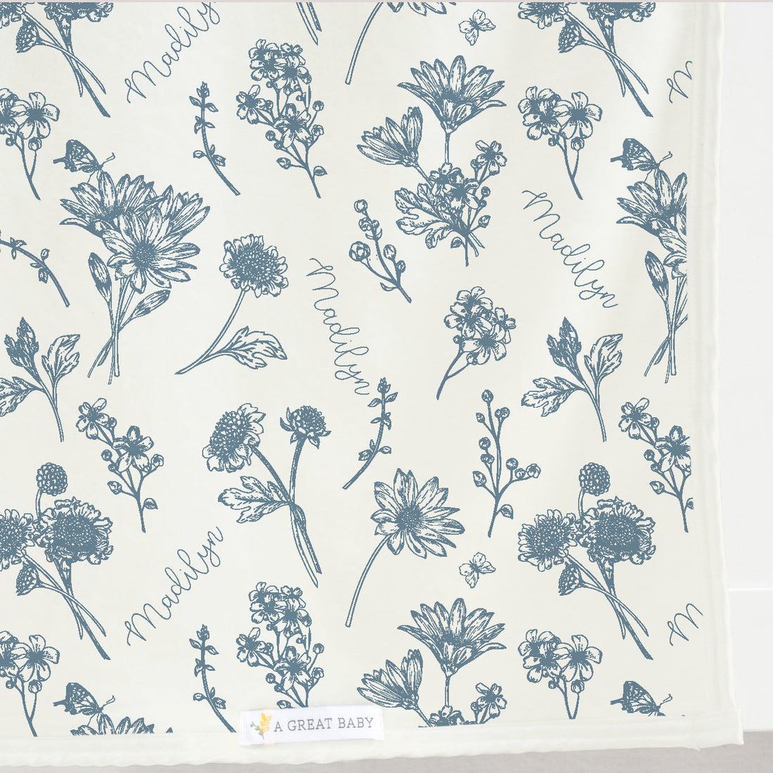 Colleen Blue Floral Knotted Baby Gown