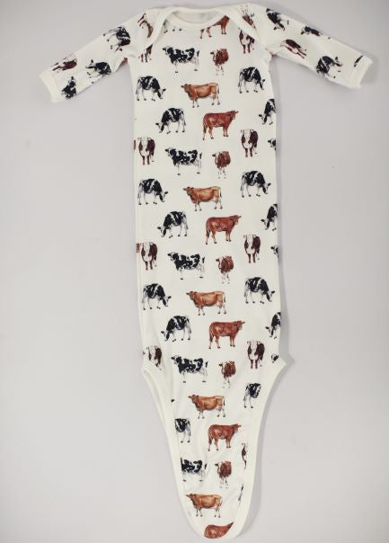 Cow Knotted Baby Gown