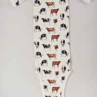 Cow Knotted Baby Gown
