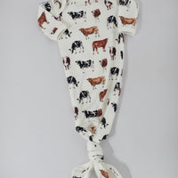 Cow Knotted Baby Gown
