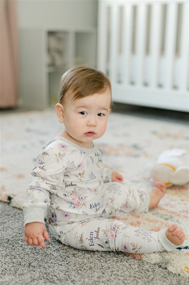 Crystal Jean Lavender Pajamas - Short or Long Sleeve (3 months to kids 14)