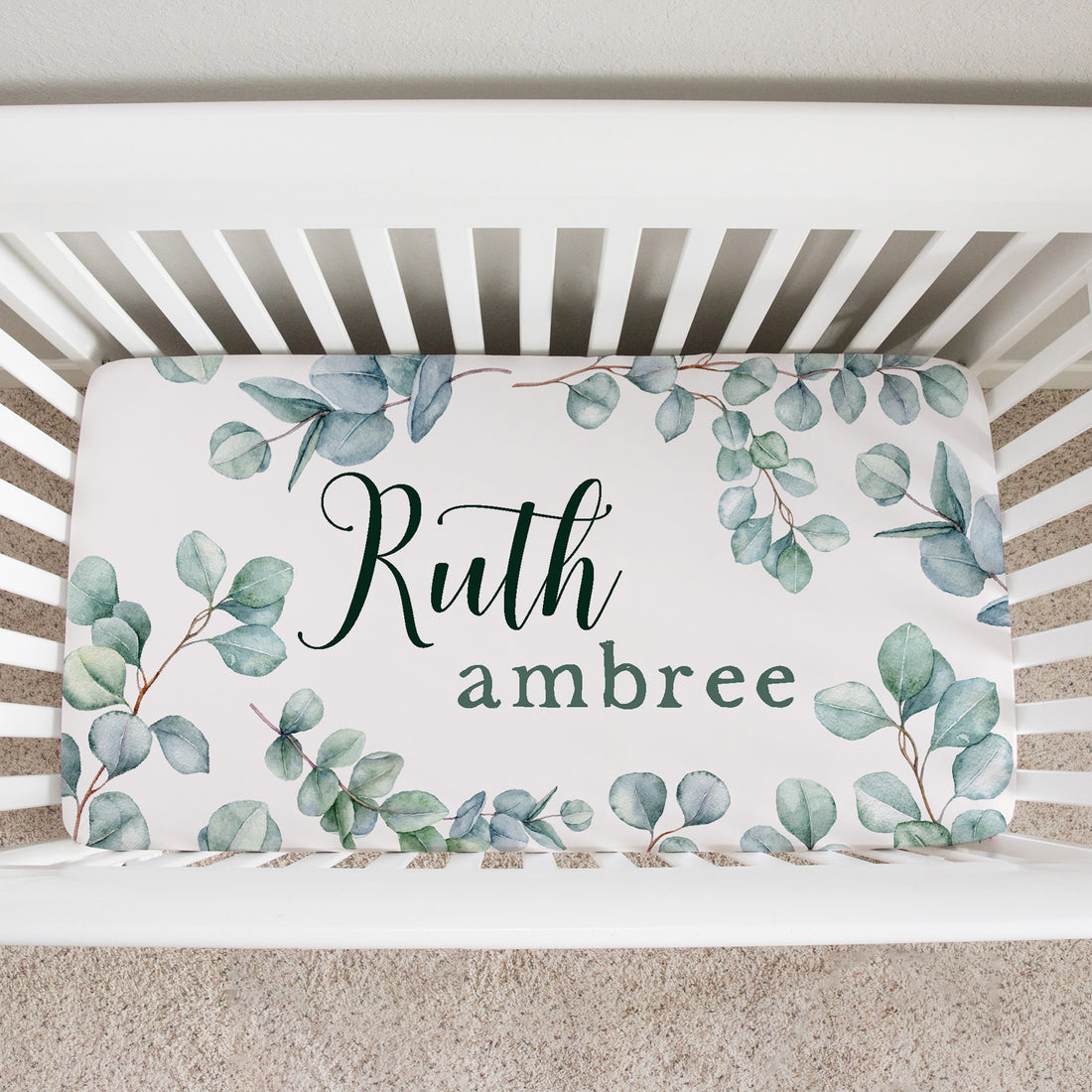 Eucalyptusl Personalized Custom Crib Sheet