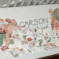Geoffery Giraffe Personalized Custom Crib Sheet