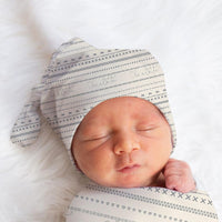 Gray Mudcloth Hat or Headband