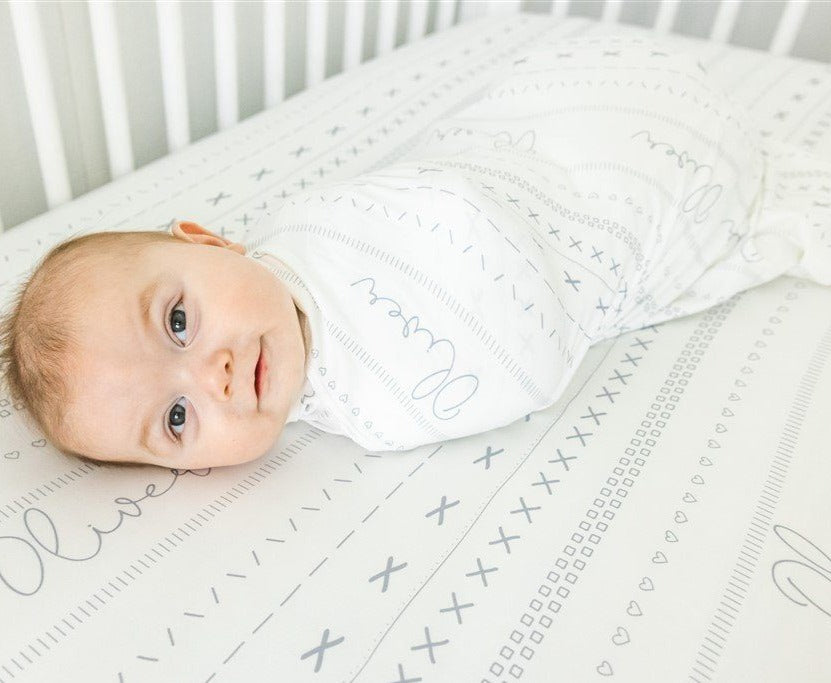 Gray Personalized Baby Swadde Blanket Name Blanket For Boy Or Girl A Great Baby
