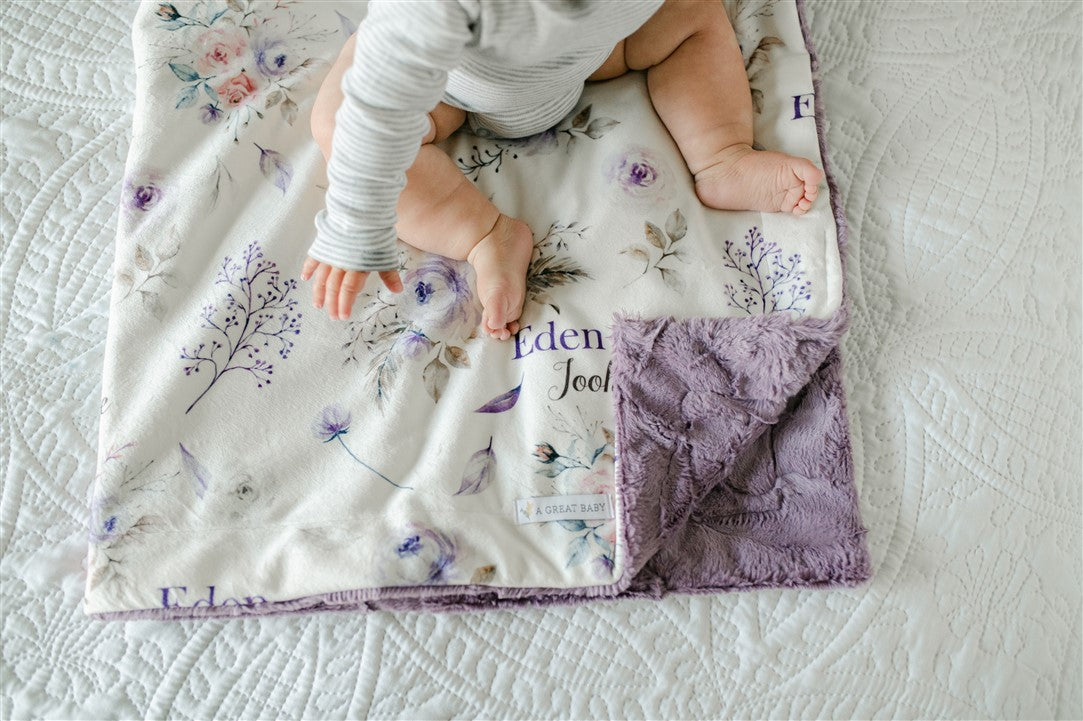 Crystal Jean Lavender Baby Deluxe Blanket