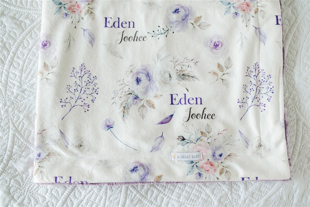 Crystal Jean Lavender Baby Deluxe Blanket