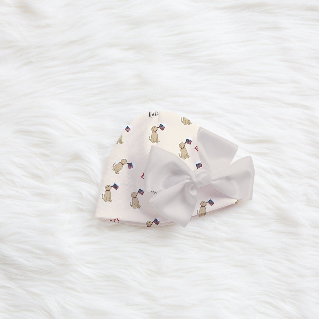 Patriotic Puppy Knotted Baby Gown