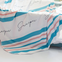 The design on our stretchy hospital swaddle blankets.