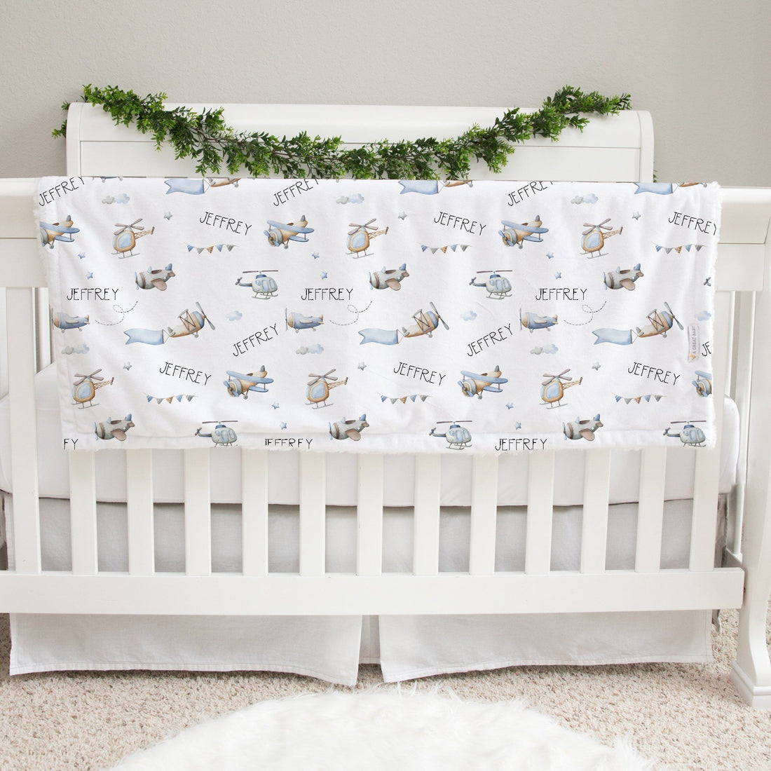 Jeff the Pilot Baby Deluxe Blanket