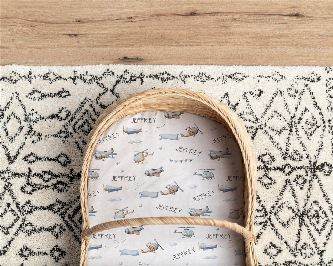 Jeff the Pilot Bassinet Sheet