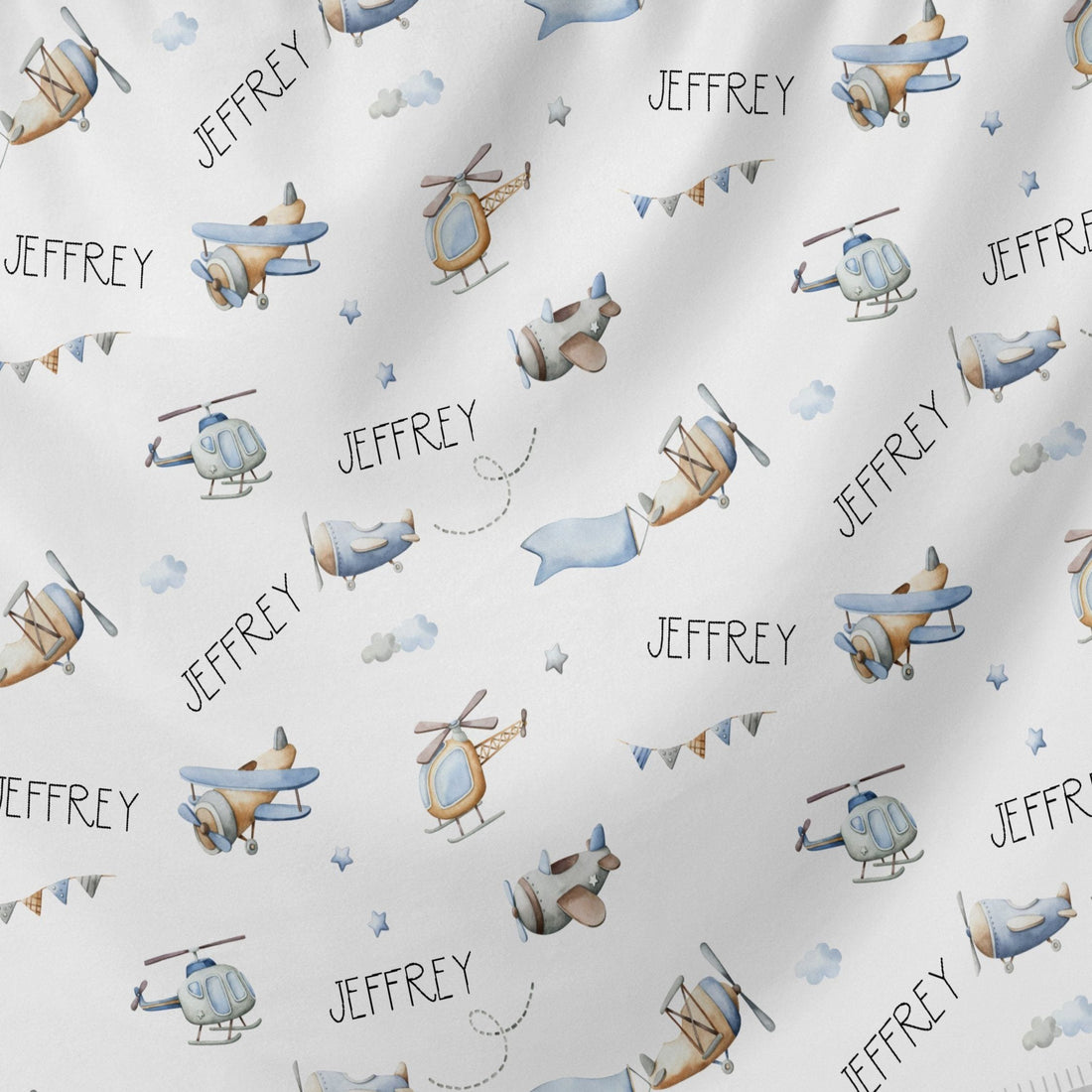 Pilot Theme Nursery Blanket Gift Baby Set A Great Baby Jeff The Pilot Airplanes Helicopters Aviation Baby Gift