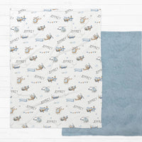 Minky Deluxe Throw Aviation  – Personalized Cozy Kids Blanket for Snuggling & Transition