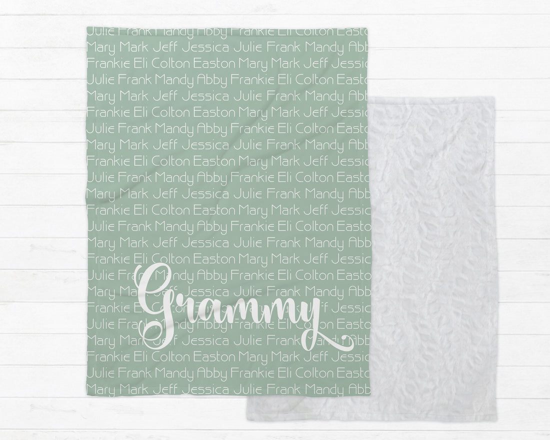 Personalized Mom Blanket – Custom Grandma Gift, Kids Name Cozy Family Throw