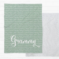 Personalized Mom Blanket – Custom Grandma Gift, Kids Name Cozy Family Throw