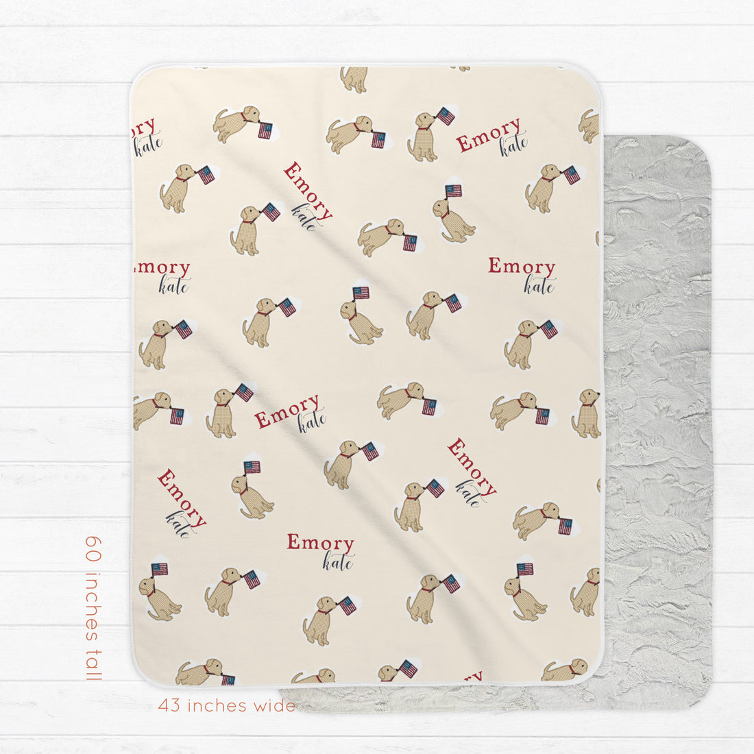 Patriotic Puppy Throw | Minky Deluxe Blanket For Kids Snuggle & Cozy Comfort