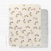 Patriotic Puppy Throw | Minky Deluxe Blanket For Kids Snuggle & Cozy Comfort