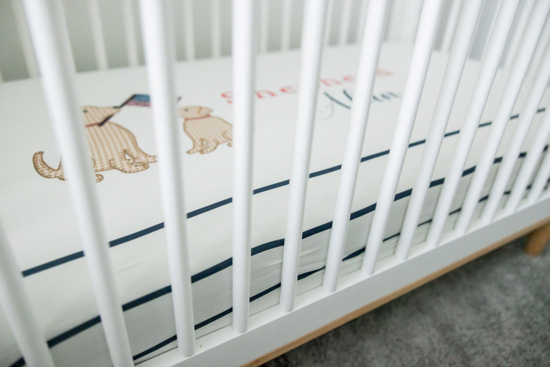 Patriotic Puppy Crib Sheet