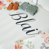 Fall Colors Earthtones Patti Floral Custom Crib Sheet