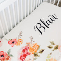 Fall Colors Earthtones Patti Floral Custom Crib Sheet
