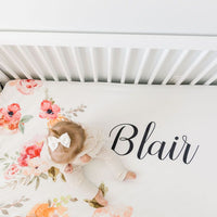 Fall Colors Earthtones Patti Floral Custom Crib Sheet